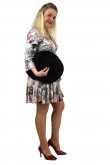 2KNITTED DRESS WITH A V-NECK AND A BELT - PRINT, STANDARD LENGTH