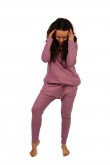 2WOMEN'S HOODED TRACKSUIT TUNIC - PINK