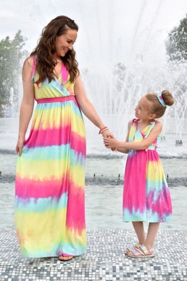 letnie cukierkowe sukienki mama i córka