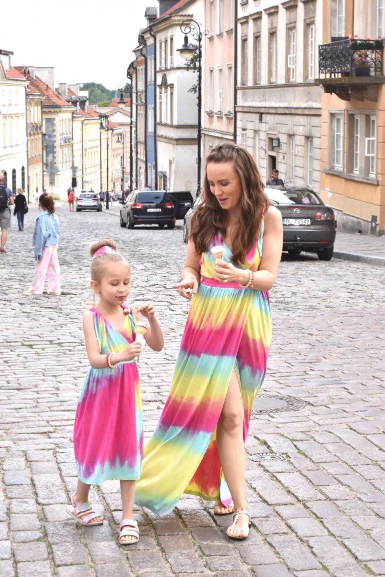 2SUMMER DRESSES FOR MOTHER AND DAUGHTER - RAINBOW