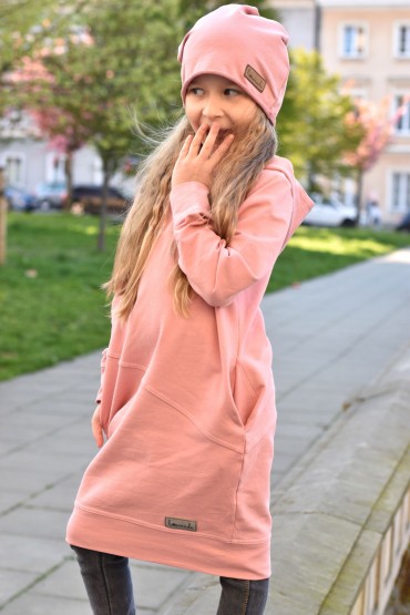 długa bluza dla dziewczynki różowa