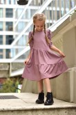 2GIRL'S DRESS - FRILLS COLLECTION MAROON PINK