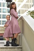 2DRESSES FOR MOTHER AND DAUGHTER  - FRILLS MAROON PINK