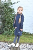 2EXTENDED SWEATSHIRT, SPORTS DRESS FOR A GIRL - DARK JEANS