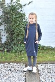 2EXTENDED SWEATSHIRT, SPORTS DRESS FOR A GIRL - DARK JEANS
