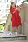 2KNITTED DRESS WITH POCKETS FOR GIRL - RED