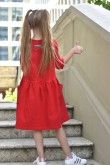 2KNITTED DRESS WITH POCKETS FOR GIRL - RED