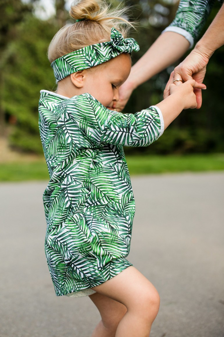 2CHILDREN’S TUNIC DRESS WITH POCKETS - PALMS